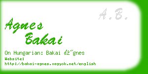 agnes bakai business card